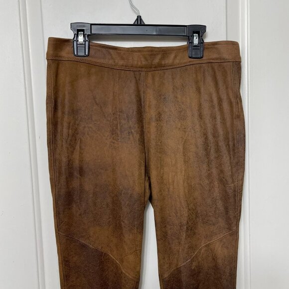 Free People Never Let Go Brown Faux Suede Leather Leggings Size 27 - Picture 7 of 12